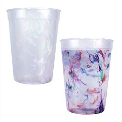 DA71212 12 oz. Rainbow Confetti Mood Cup with Custom Imprint